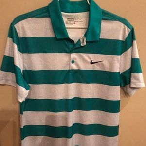 Green/white striped Nike Golf shirt